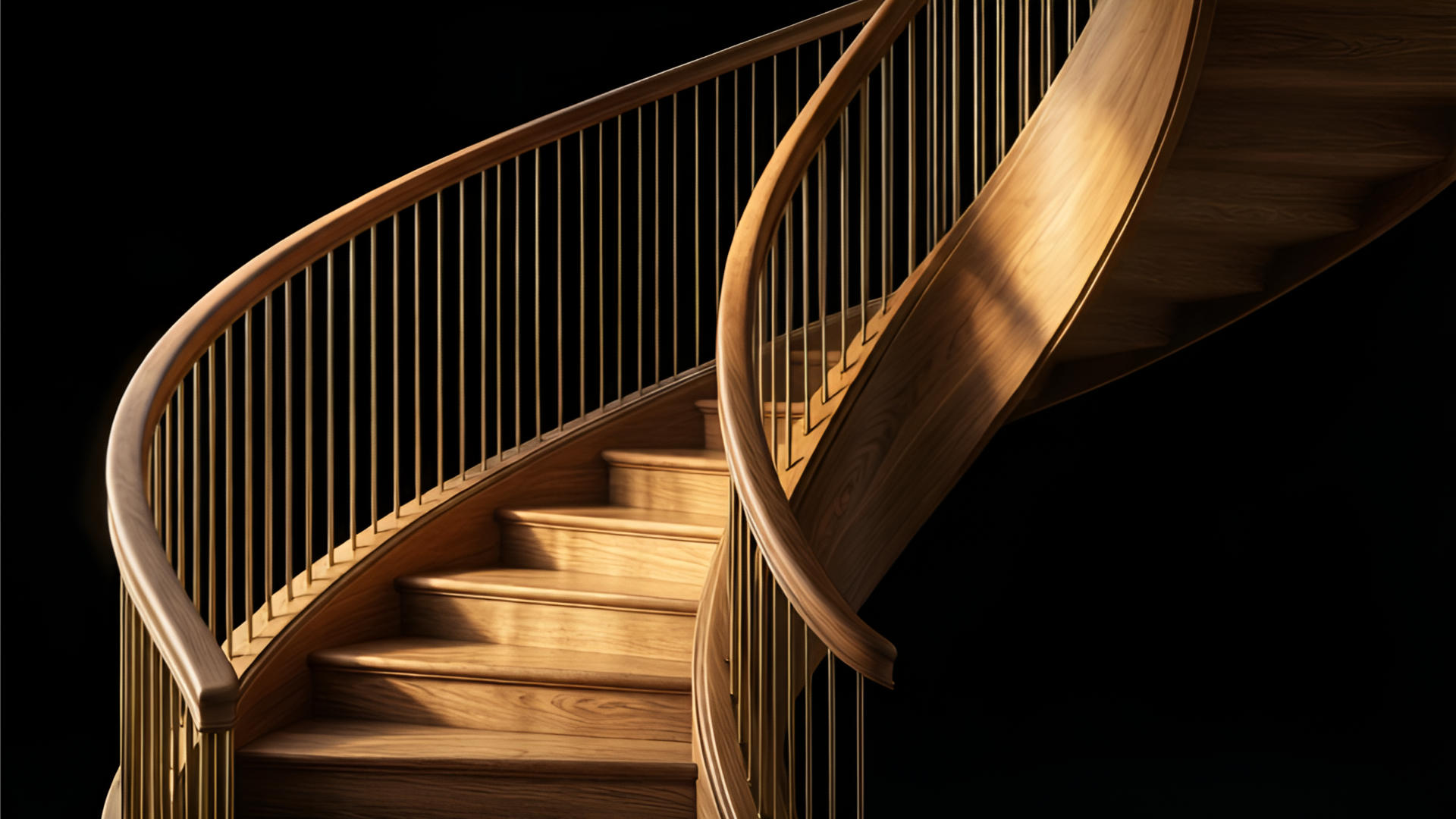 SolidWorks CAD model of a bespoke wooden staircase